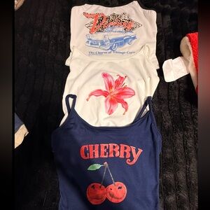 Cherry crop top - Navy